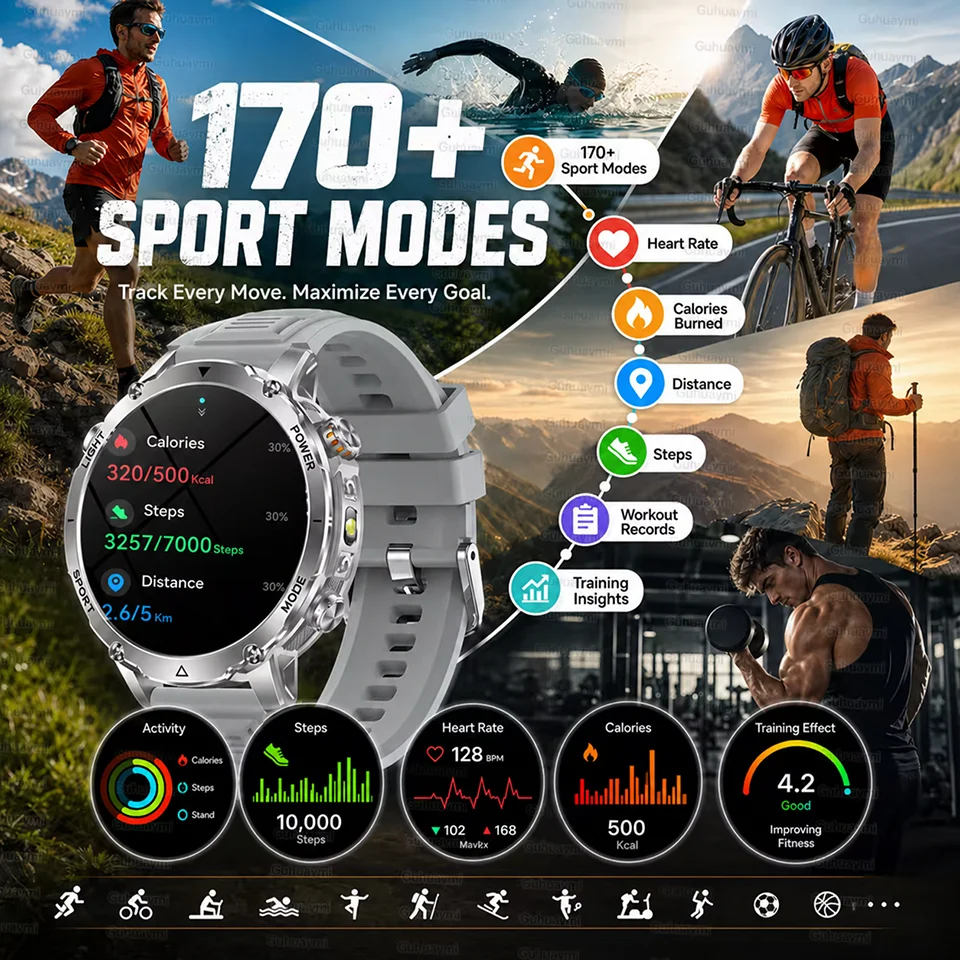 Smart Outdoor GPS Watch, Waterproof Design