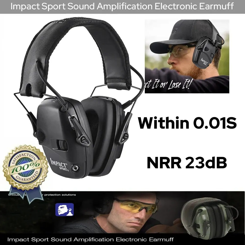 Electronic Shooting Earmuffs Tactical Impact Sound Amplification Headset Ear Protection Anti-noise Ear Muff Outdoor Sports 1pc