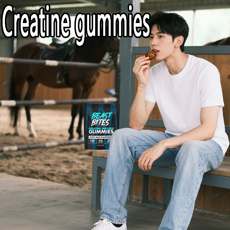 

1 bag of creatine gummies to improve exercise performance promote muscle growth reduce fatigue promote recovery of health