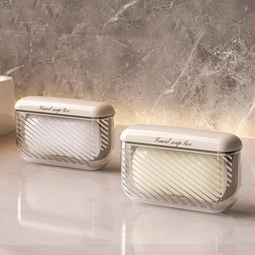 Travel Soap Case with Lid Leakproof Soap Container with Drainage Layer Portable Bar Soap Holder for Gym Bathroom Kitchen Hotel