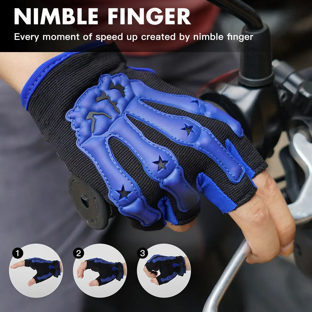 Motorcycle Half Finger Gloves Motorbike Motocross Fingerless Dirt Racing Riding Biker Gloves Anti Slip Bicycle Cycling Gloves