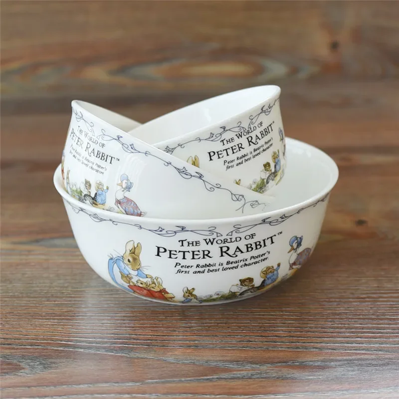 Bone China Rabbit Bone China Rice Bowl, Ceramic Tableware, Household Daily Noodle Soup Bowl