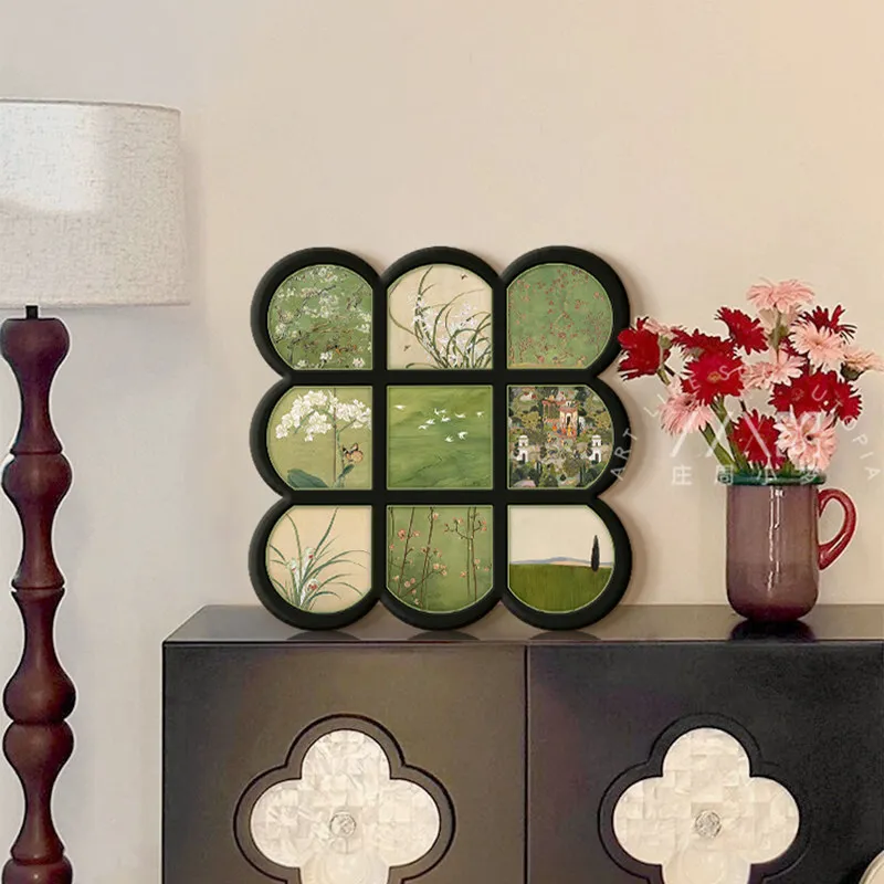 

Green Mid Century Modern Decorative Painting Vintage Tabletop Decor Entryway Cabinet Ornament Bedside Miniatures for Living Room