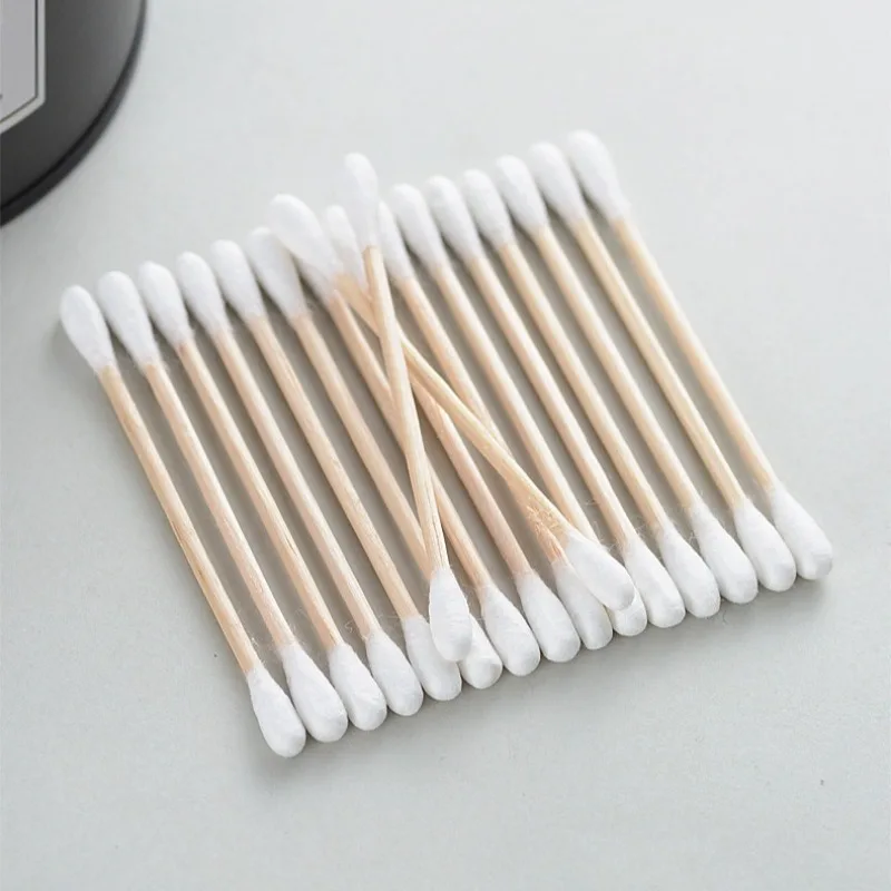 Doppelköpfige Wattestäbchen mit weicher runder Spitze für Damen-Make-up, Holzstäbchen für Nasen- und Ohrenreinigung, Gesundheitspflege-Tools – Detail 12