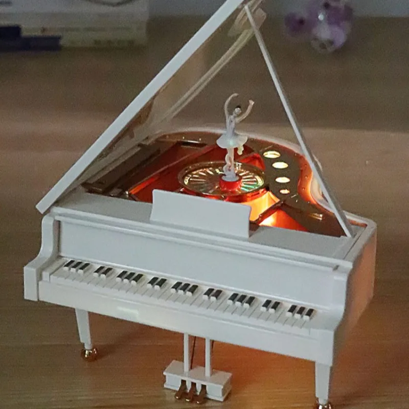 Rotating Ballet Piano Music Box Girls Ornament Kids Birthday New Year Gift
