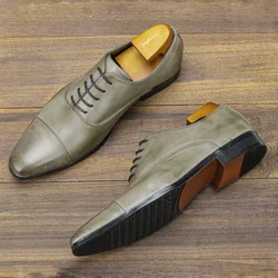 Fashionable Oxford gentlemen's formal men's shoes, comfortable social men's shoes