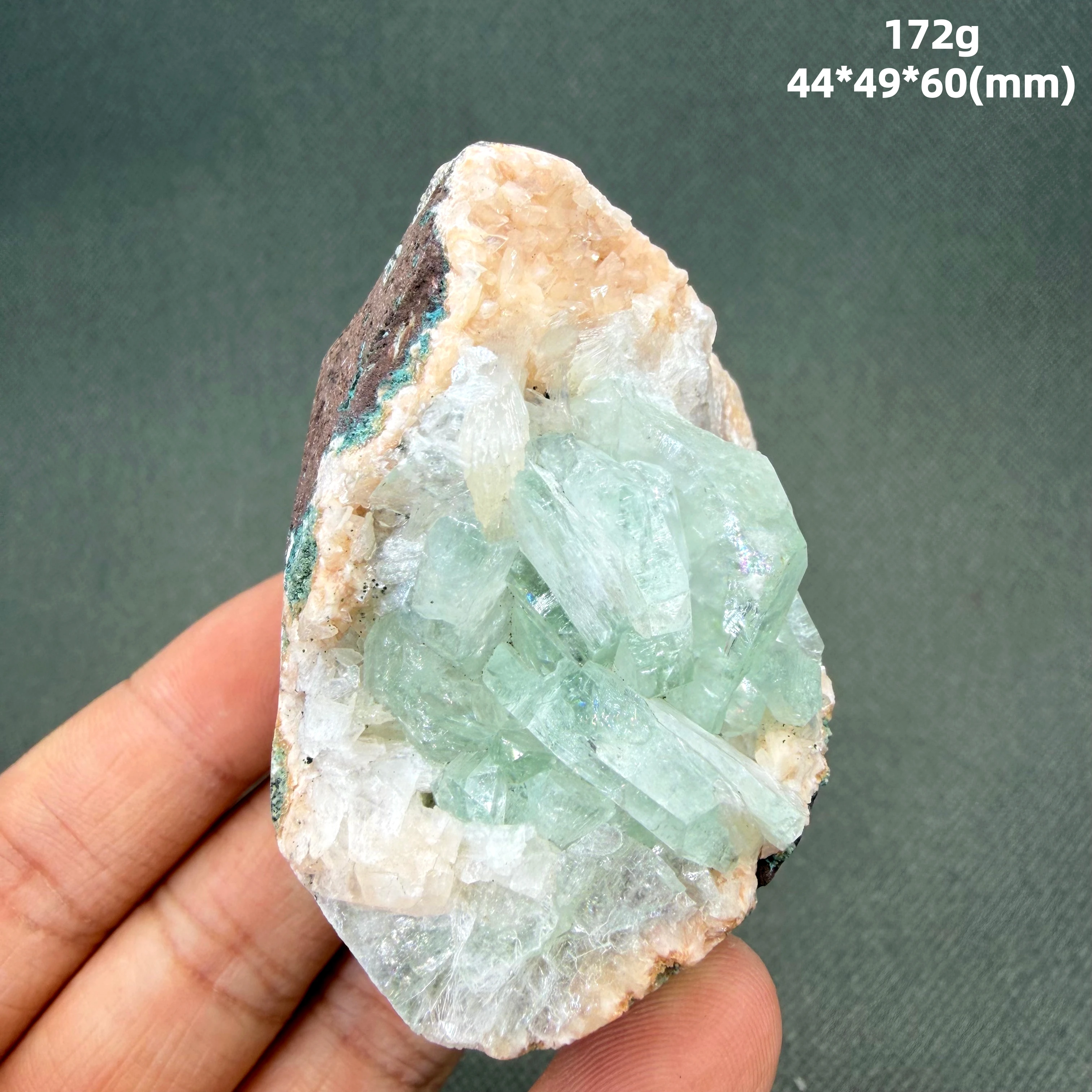 Natural Apophyllite with Zeolite symbiosis Crystal Cluster Flower Mineral Specimen India