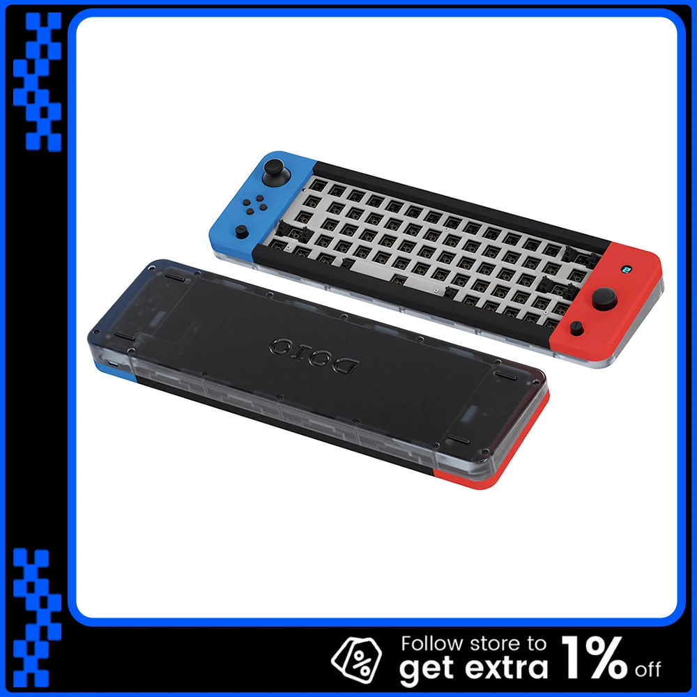

DOIO KB64G-01 Комплект механической клавиатуры Gamer64 с рокером RGB Индивидуальная геймерская клавиатура QMK VIA Подарки