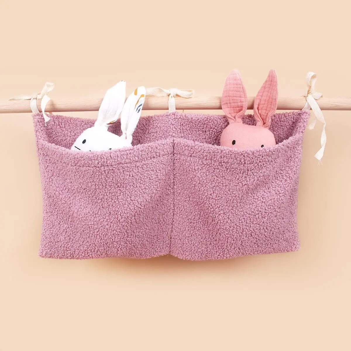 Autumn Winter Baby Bed Teddy Plush Storage Bag Double Pocket Baby Cart Hanging Bag Bottle Toy Storage Bag