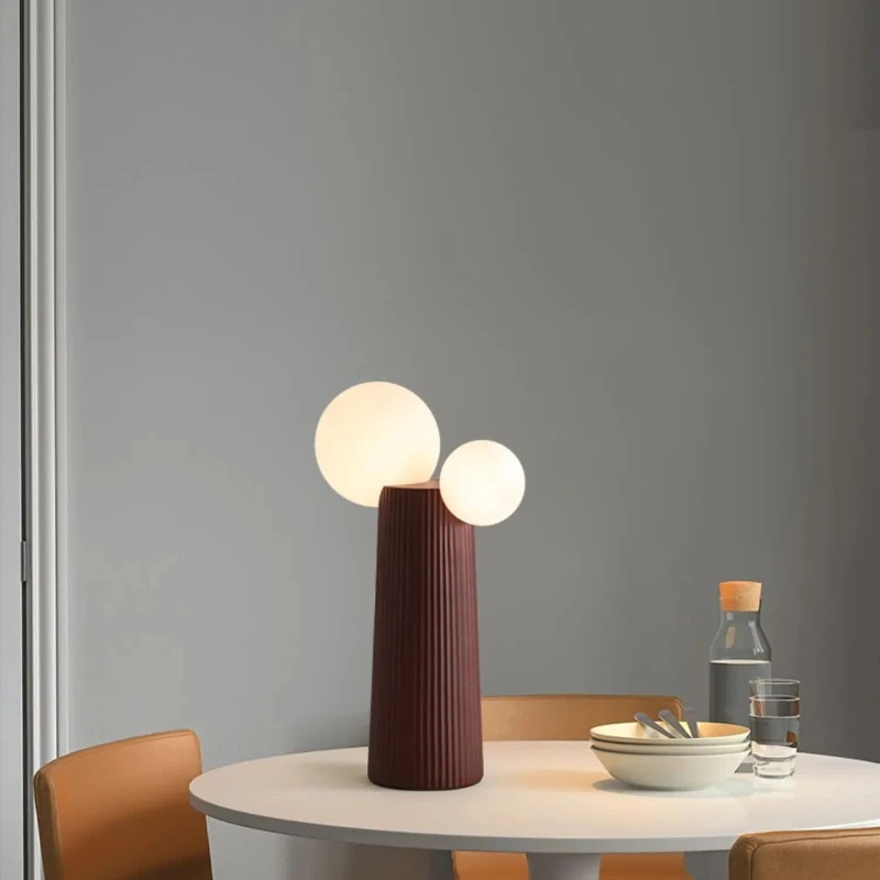 2026 French Cream Style Master Bedroom Bedside Lamp Creative Art High-end Feeling Light Luxury Cactus Decorative Lamp 5 Colors