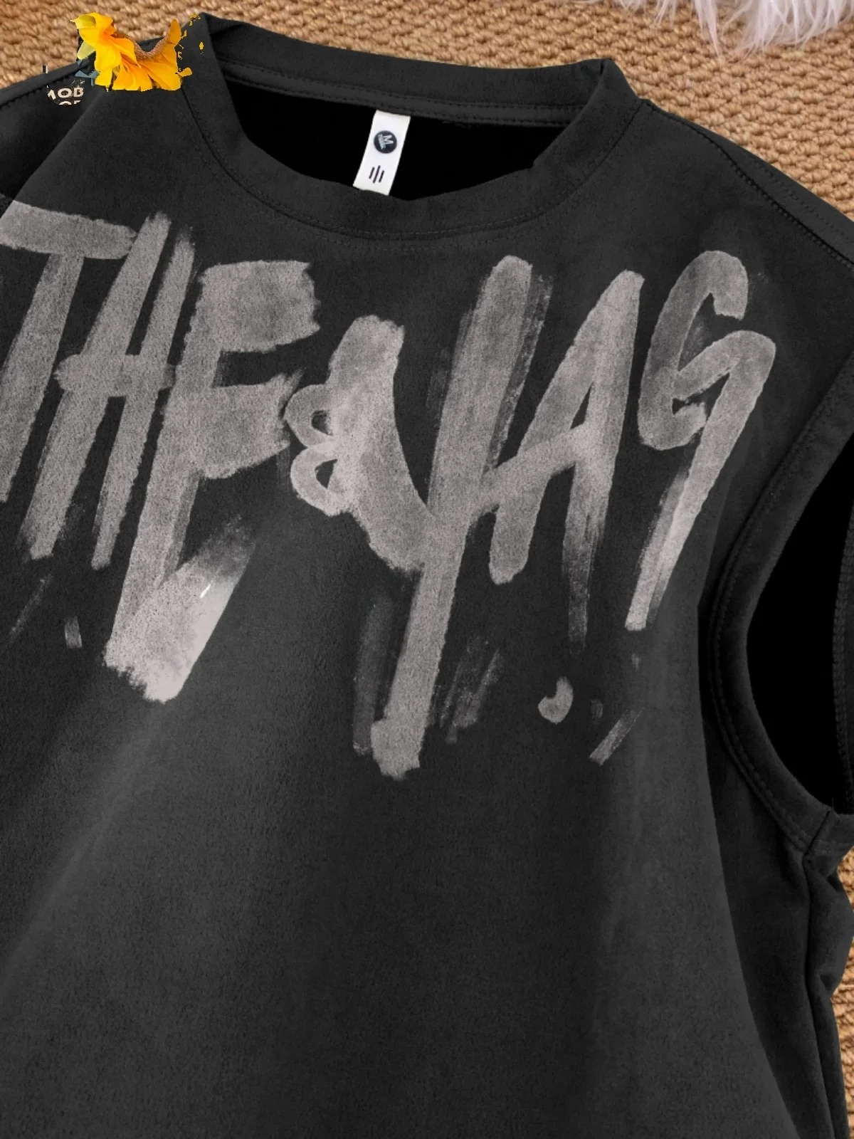 American Street fiti Gilet in pelle scamosciata da uomo Tendenza estiva Marca Fitn Sport oulder T-shirt Svel ampia di grandi dimensioni