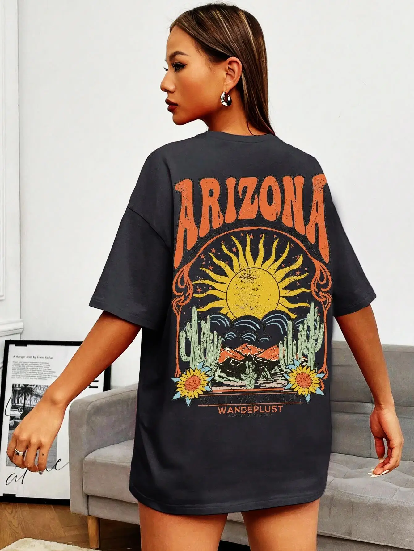 Arizona Scenery Printed Womens T-Shirt Harajuku Personality Tshirt Fashion Casual Clothing Breathable Summer T Shirts Women