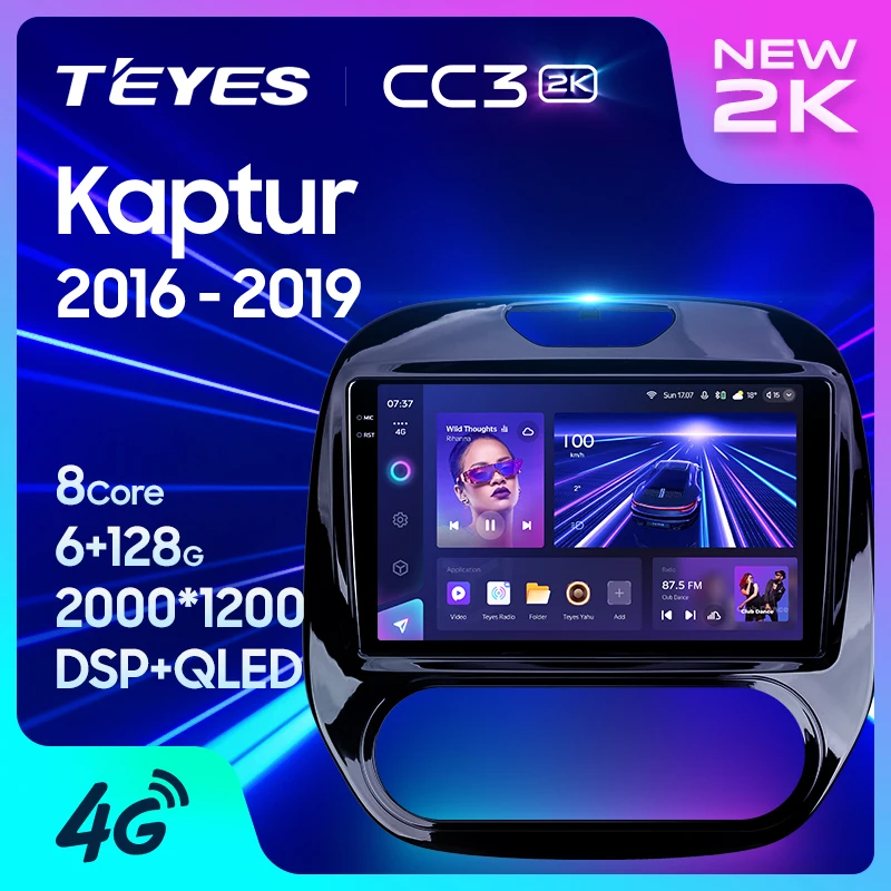 TEYES CC3 2K For Renault Kaptur 2016 - 2019 Car Radio Multimedia Video Player Navigation stereo GPS Android 10 No 2din 2 din DVD