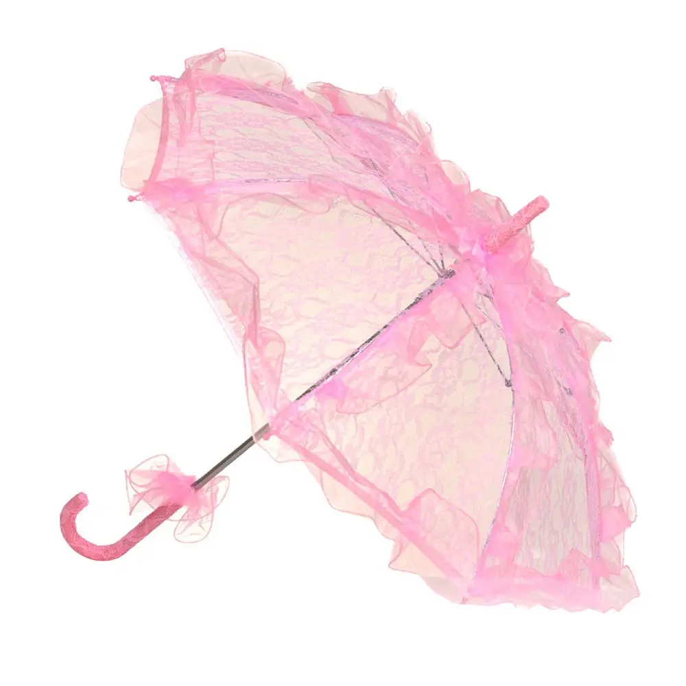 Hollow Out Craft Cotton Photography Props Lace Bridal Umbrella Long Handle Umbrellas Lace Floral Umbrella Embroidery Parasol image 4