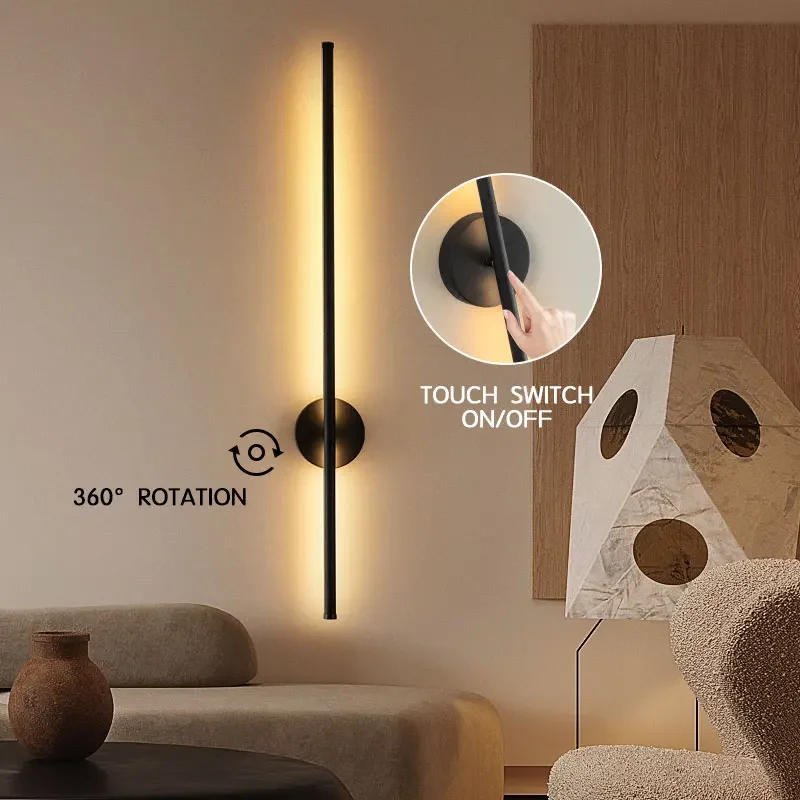 

Black Touch Switch Dimming LED Wall Lamp Wall Lights for Bedroom Living Room Indoor 8w 12w 16w 20w LED Wall Sconce for Corridor