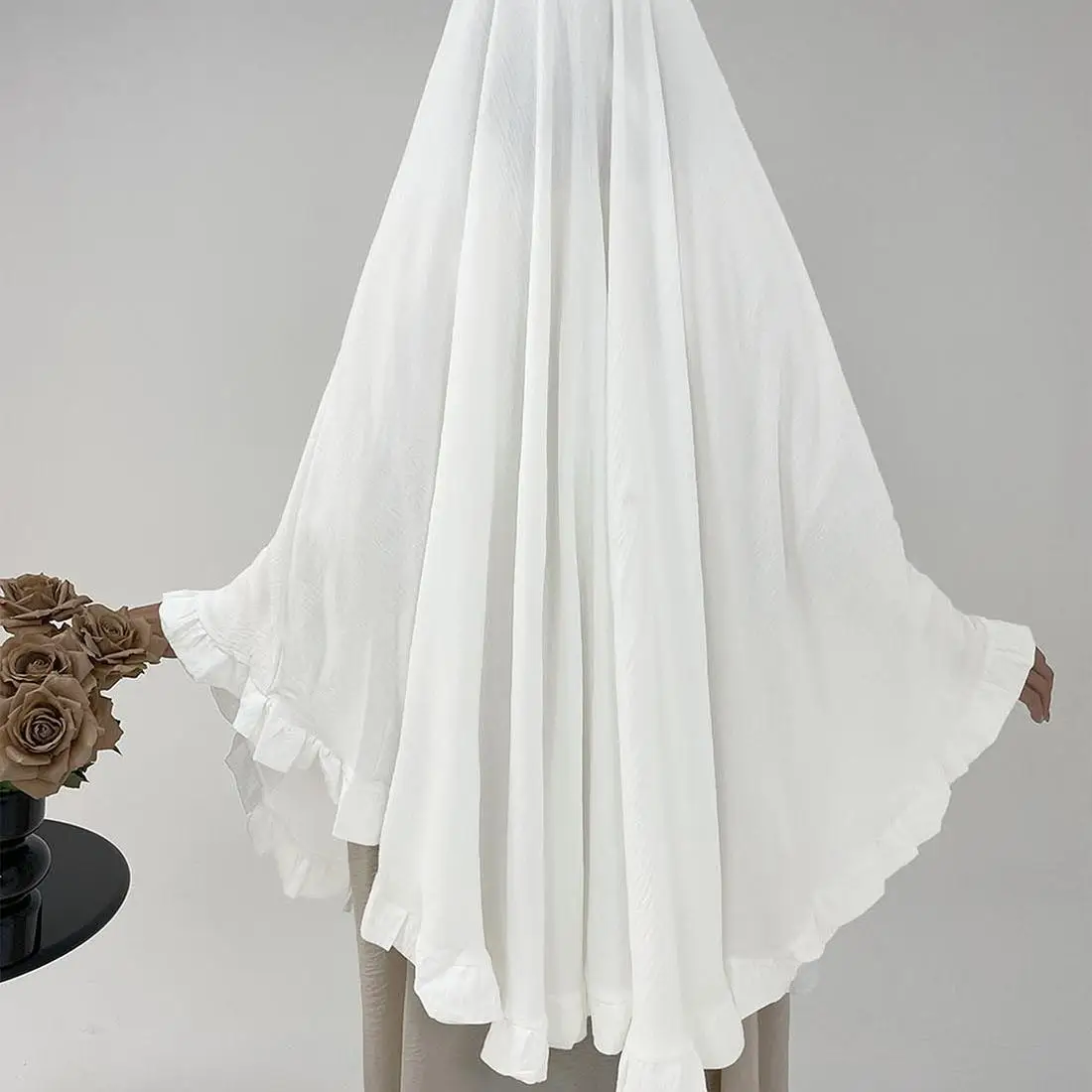 

Длинный химар, платок с рюшами, мусульманские женщины, молитвенный хиджаб, никаб, никаб, Ид Джеллаба, исламская одежда, турецкий головной убор, Рамадан, Абая