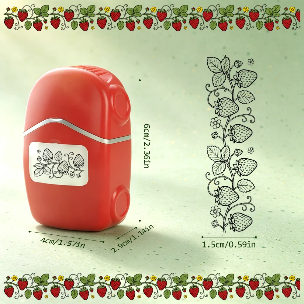 Picture 6: 1 rolling stamp with strawberry /grape patterns. Suitable for scrapbooking, card making, photo albums, note taking