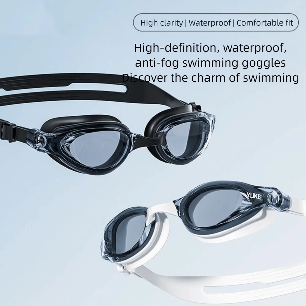 

Silicone Swimming Goggles Adjustable Anti-fog Swim Eyewear Glasses Leak-proof High-definition Flat Transparent Goggles Children