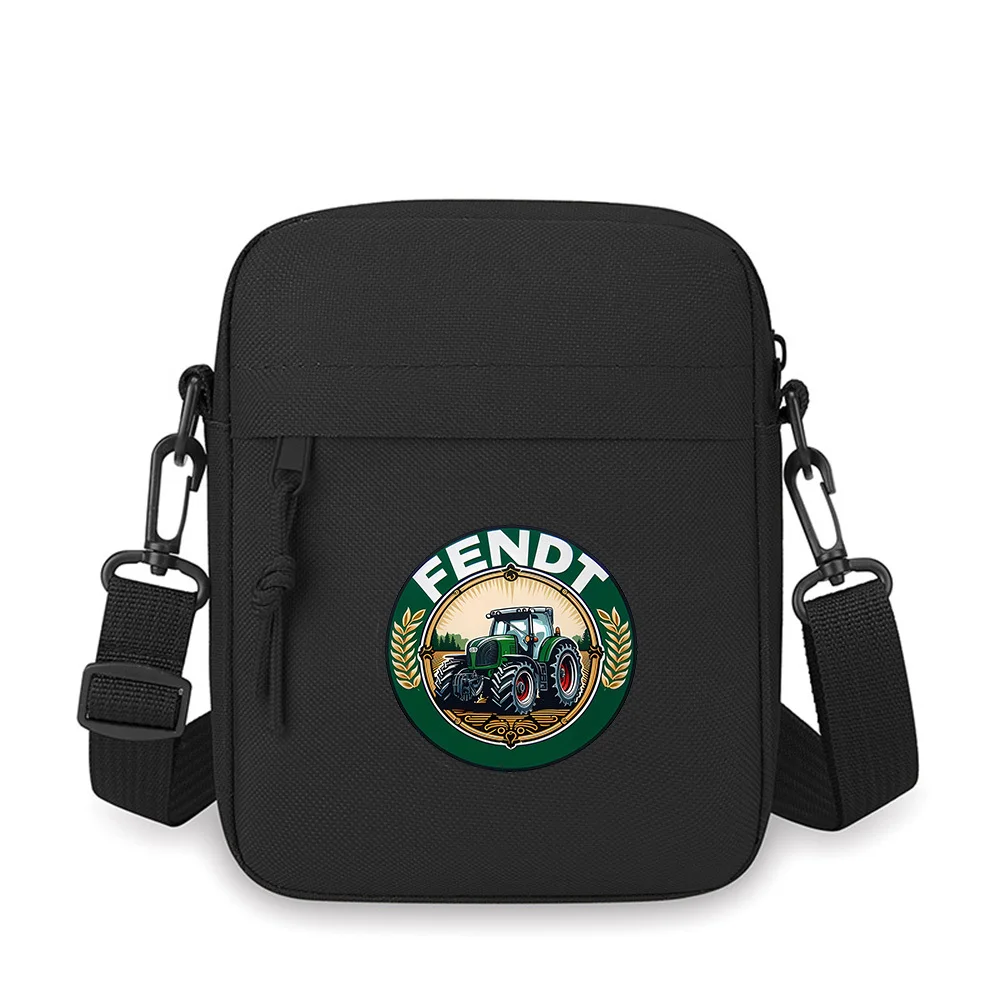Green tractor inside circle  Men Crossbody Bag Single Shoulder Women Cartoon Anime Film Printing Design Unisex