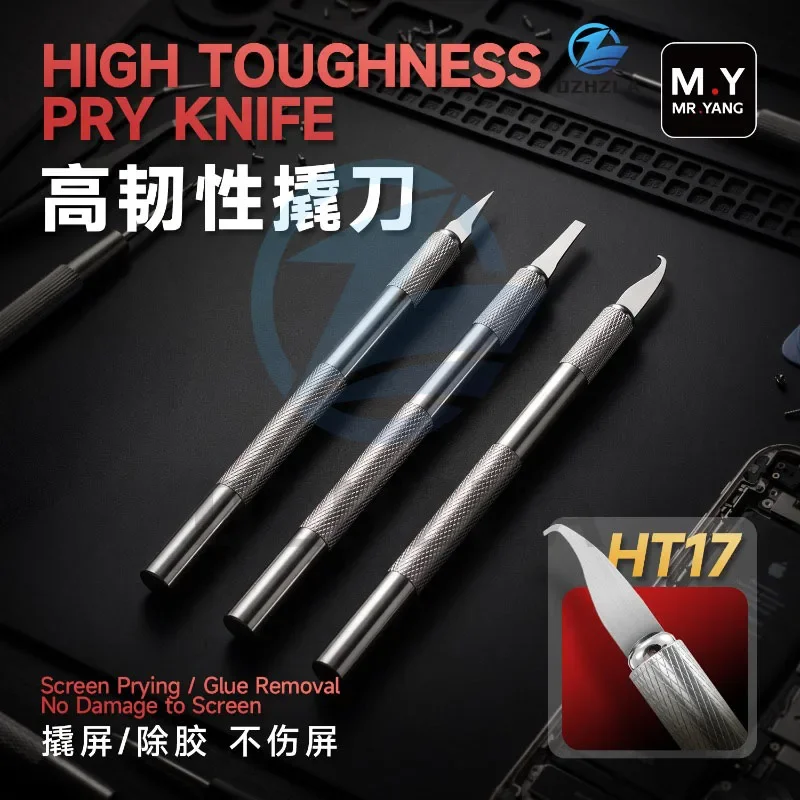 MR.YANG HT17 High Toughness Pry Knife Set 3 Blades Types for Phone Repair Removing Adhesive From Motherboard Chips Pry-Up Tool