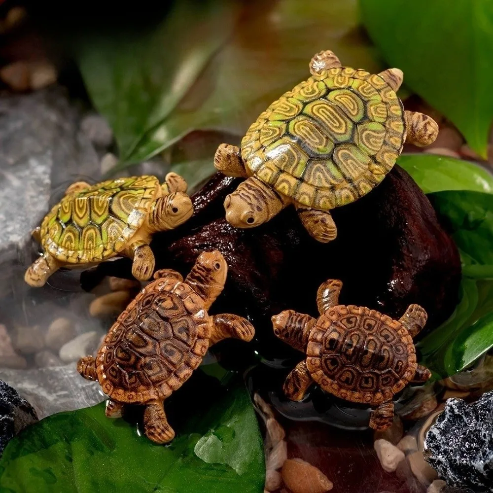 Floating Mini Turtle Statues Vintage Antique Garden figurine Resin Turtle Feng Shui Ornament Aquarium Decor Bonsai Landscape
