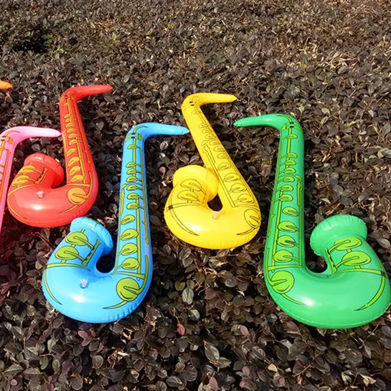 12 pcs Children's Pvc Inflatable Guitar Balloon Musical Instrument Toy Microphone Guitar Saxophone Radio Lute Party Props Gift