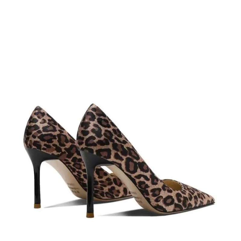 Autunno Sexy Leopard Print scarpe da donna tacchi alti elegante ufficio tacchi alti scarpe da donna con stampa animalier a punta di lusso