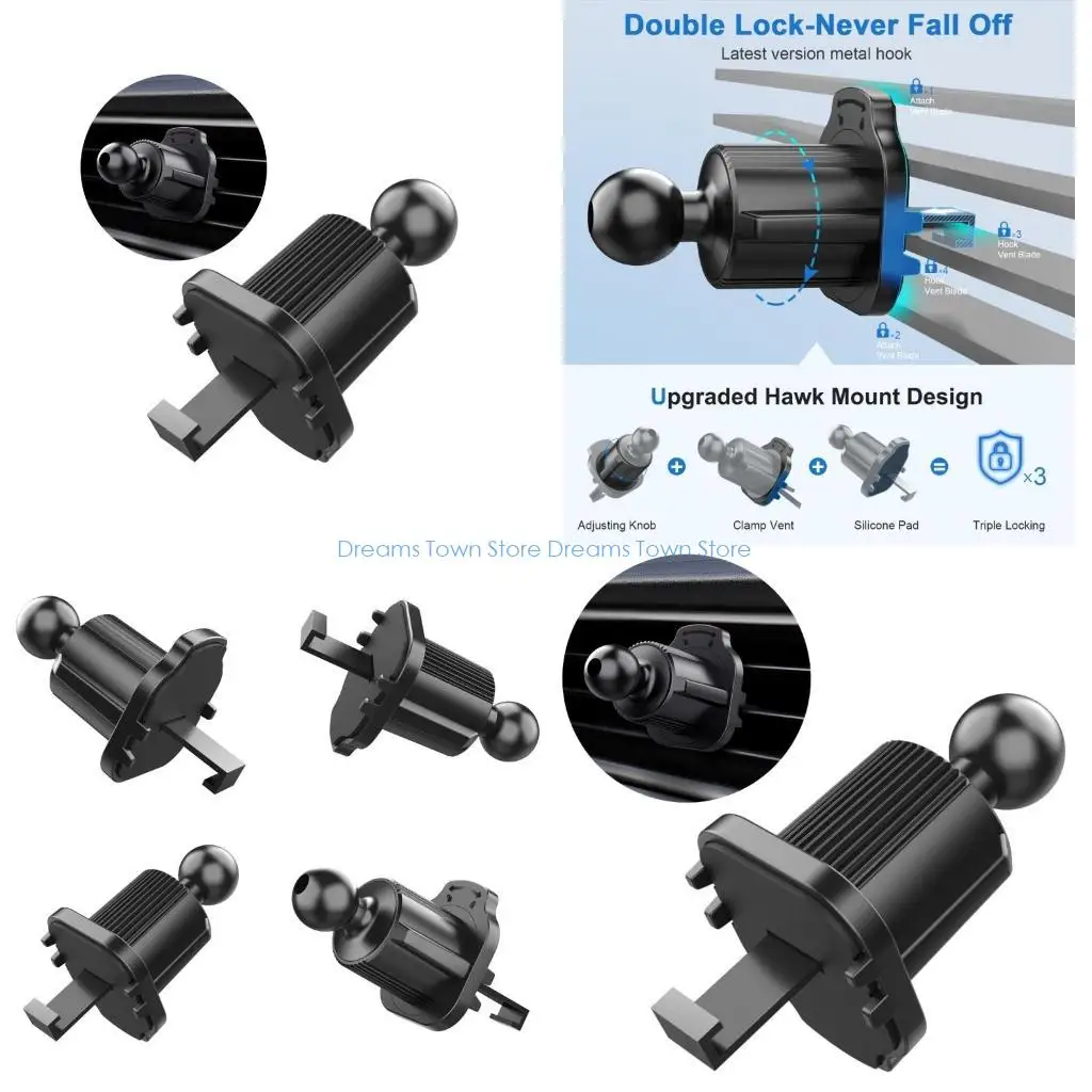 

HX6A Car Cellphone Holder Vent Grip W Joint Ball Dia 17mm for Most Car Phone Bracket