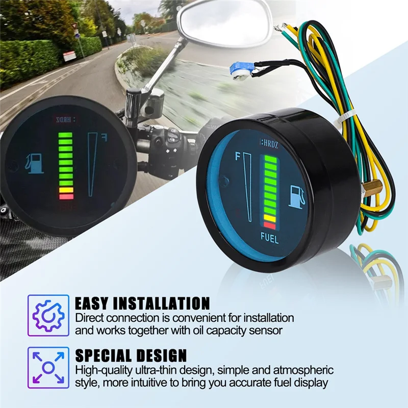 

A05U-Motorcycle Fuel Meter Indicator Universal Fuel Tank Meter For Auto Motorcycle Boat