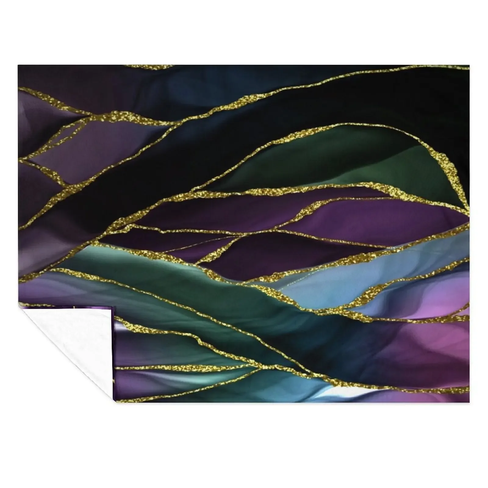 

Purple Night Faux Marble Landscape Throw Blanket Designers Kid'S Thins warm for winter Blankets