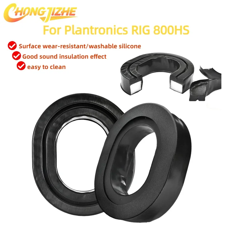 

CHONGJIZHE Replacement Earpads for Plantronics RIG 800HS Headphones silicone Cooling Gel Ear Cushion easy to clean ，