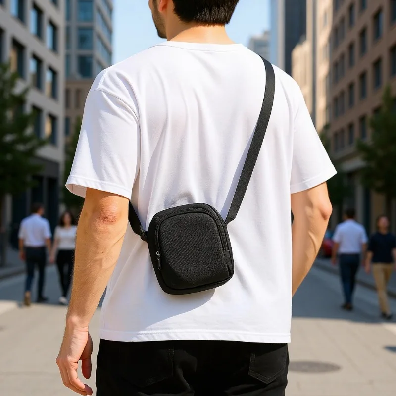 

Мужская повседневная и легкая маленькая нагрудная сумка через плечо, хранилище для мобильного телефона и удостоверений личности, дорожная водонепроницаемая маленькая сумка почтальона
