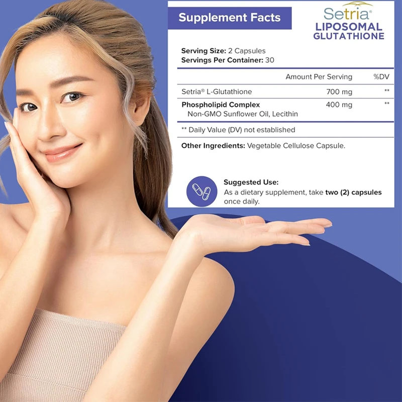 Liposome glutathione supplement Setria 700mg - Pure reduced, stable form of L-glutathione reductase (GSH)