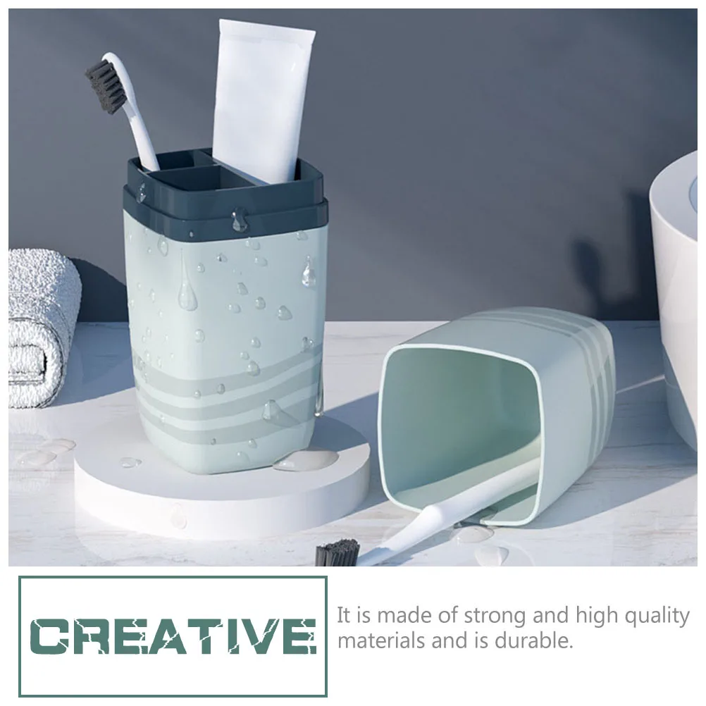 

3pcs Portable Toothbrush Case Toothpaste Box Travel Storage Mouth Washing Cup Compact Lightweight Leakproof Easy Carry For