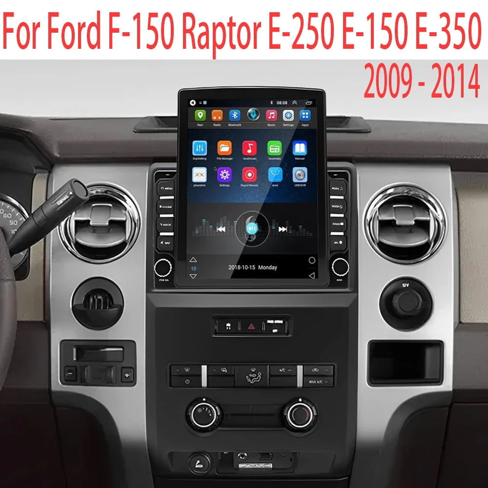 9.7 في أندرويد لفورد F-150 رابتور E-250 E-150 E-350 2009 - 2014 سيارة لتحديد المواقع والملاحة مشغل وسائط متعددة راديو الشريط Headunit HD ﻿