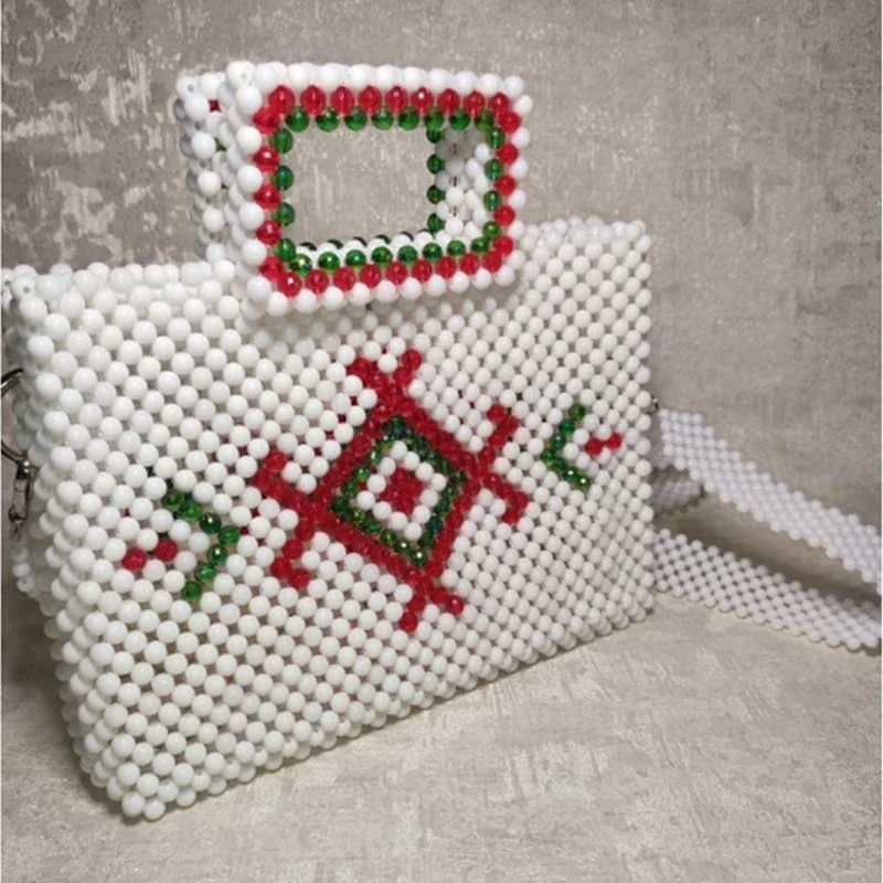 New Fashion Women's Bag Niche Design Handmade Woven Shoulder Strap Crossbody Bag Winter Christmas Handbag Wholesale Dropshipping