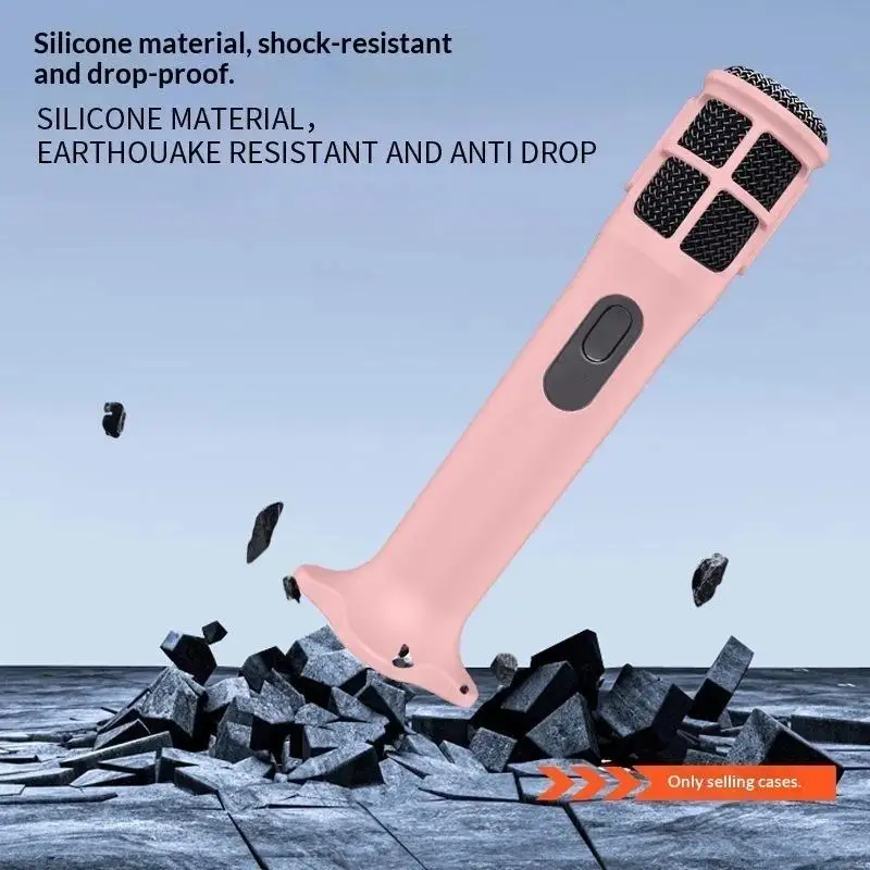 Silicone Wireless Microphone Protective Case Anti-Rolling Drop Proof Soft Cover for Wedding Hosting Field Recording