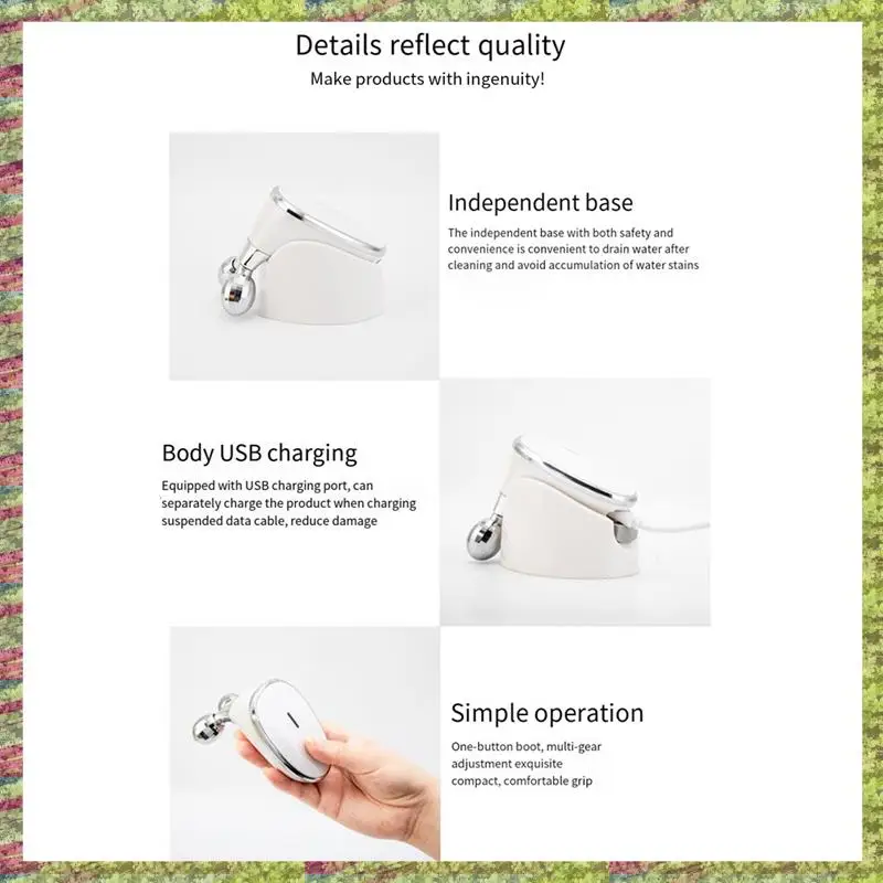 ABKB 미세 전류 진동 미용 기기 전기 페이스 리프트 롤러 마사지 피부 강화 마사지 미용 장치