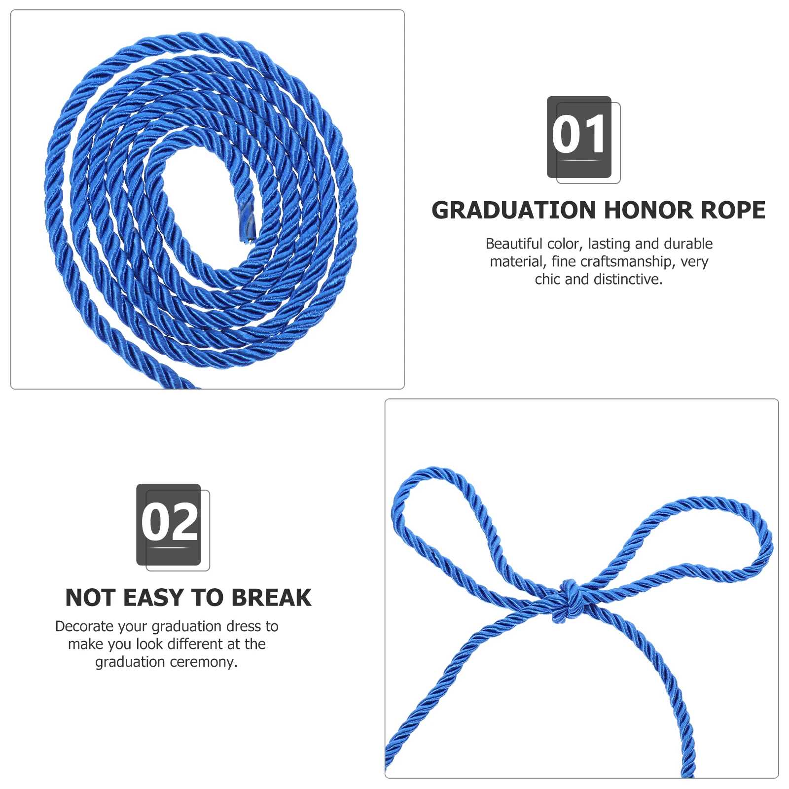 

Graduation Cords Honor Cord Tassel Decoration Durable Washable Soft Sturdy Accessories Ceremony Souvenir Polyester Rope
