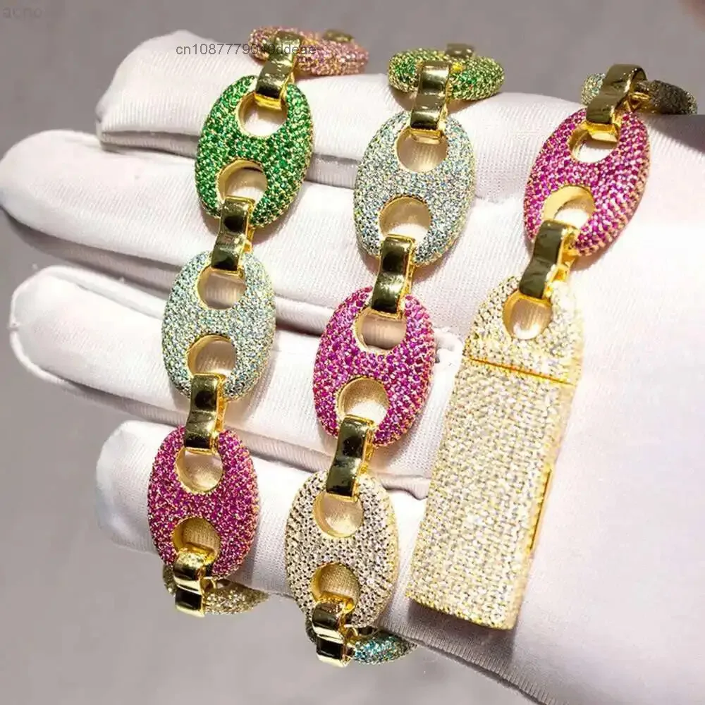 

Fashion Gold Plated Cuban Chain Necklace Iced Out Cuban Link Chain Hip Hop Men Jewelry Necklace