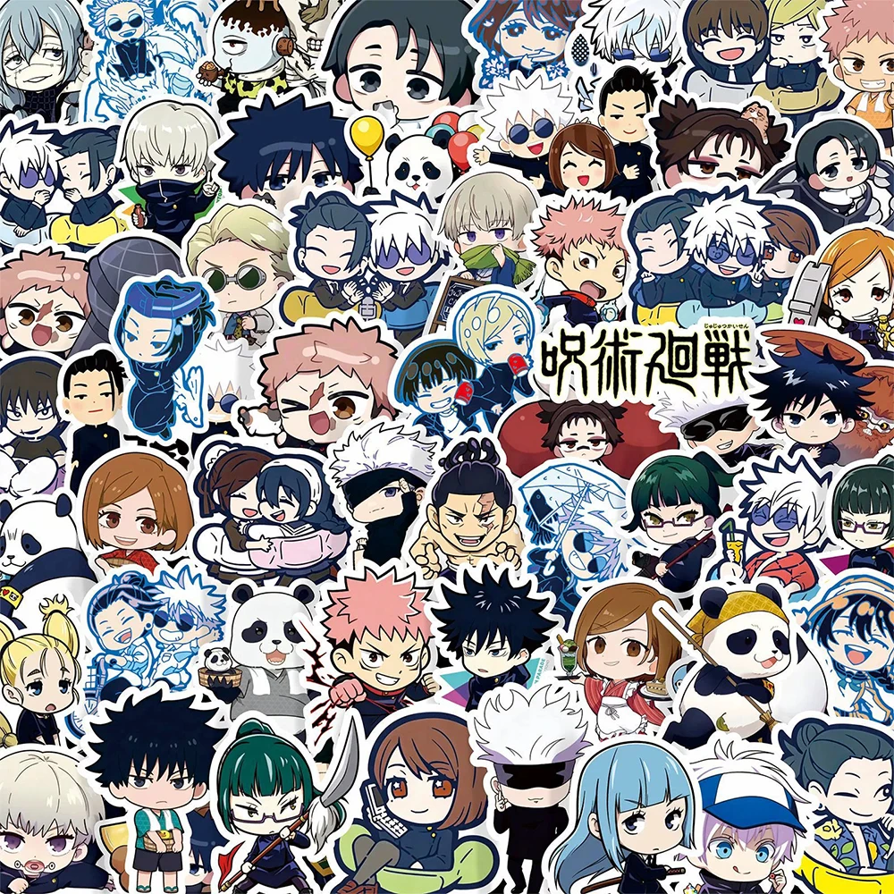 10/30/50/100 Stück Niedliche Q-Version Jujutsu Kaisen Anime-Aufkleber Itadori Yuji Satoru Gojo Cartoon-Sticker Gepäck-Helm-Dekor