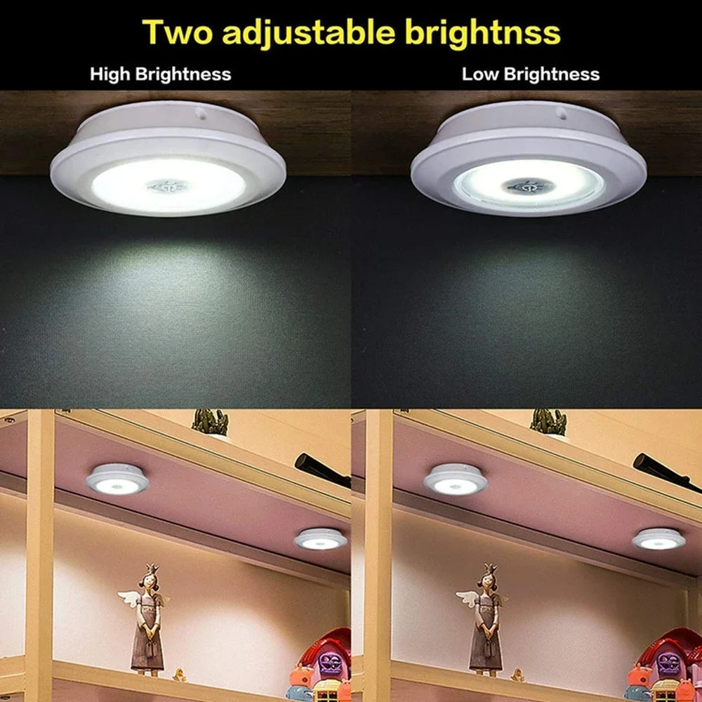 Dimmable LED Under Cabinet Light with Remote Control Battery Operated LED Closets Lights Wardrobe Bathroom lighting White/Warm