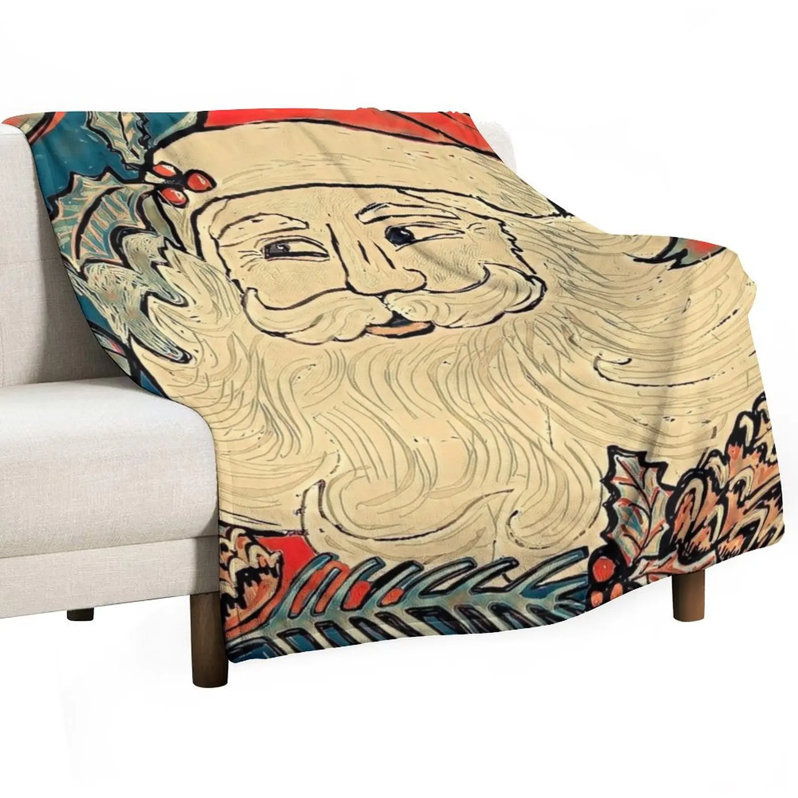 Одеяло с листвами Санта-Клауса и праздника