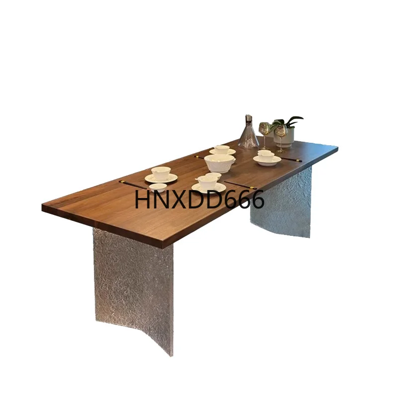 

Black walnut suspended dining table acrylic long table