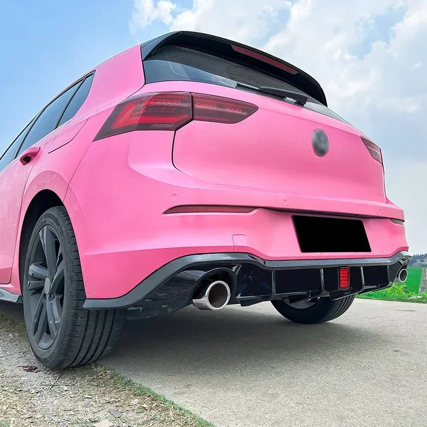 Golf mk8 gti pára-choques traseiro divisor preto brilhante com estilo da lâmpada spoiler traseiro para vw golf mk8 gti 2020-2024 acessórios do carro