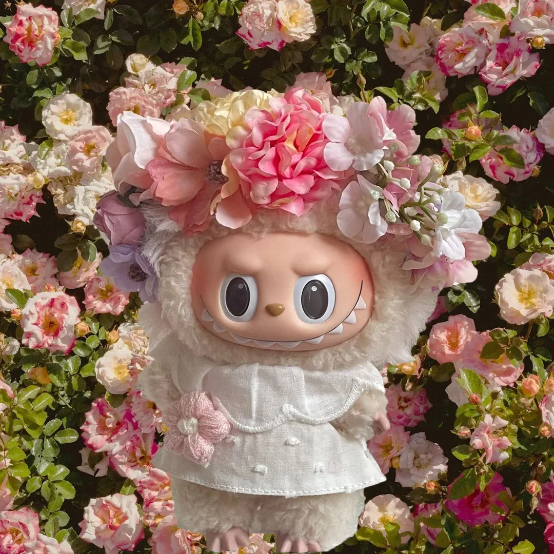 

Одежда Labubu: заколка и украшение на голову в цвете, новый костюм ангела с цветочным декором (без кукол)