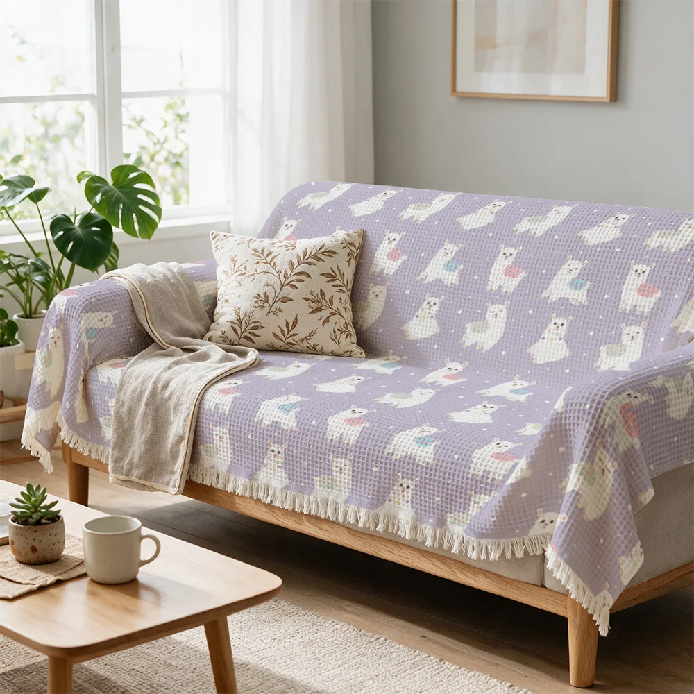 Ultra Cute Lamb Pattern Throw Blanket Sofa Cover for Living Room Couch Decor Knit Cozy Washable Decorative Throw Gift for Home