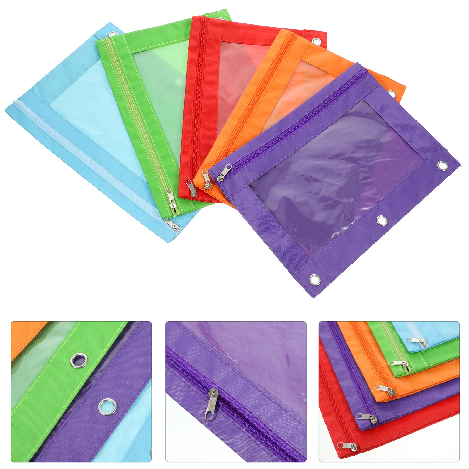 

5pcs Binder Bags Binder Document Bags Binder Pencil Pouches Blinder Pockets for office office binder pouch