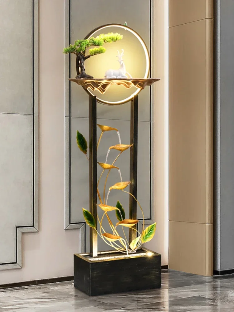 Large Floor Light Luxury Cycle Flowing Water Ornaments Living Room Entrance