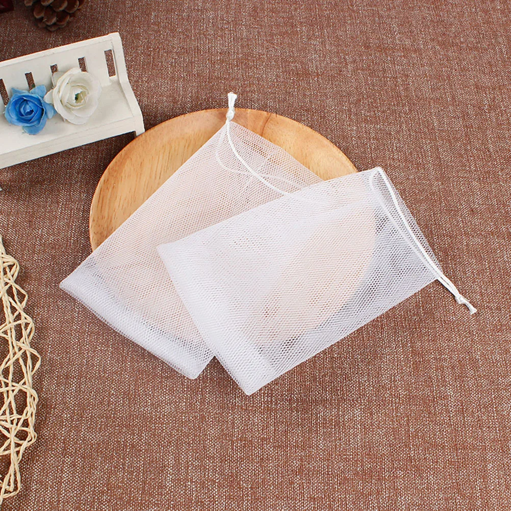 20 pezzi di schiuma per sapone, rete in nylon premium per schiuma ricca, doccia, bagno, pulizia, scrubber per il corpo, strumento esfoliante con corda sospesa